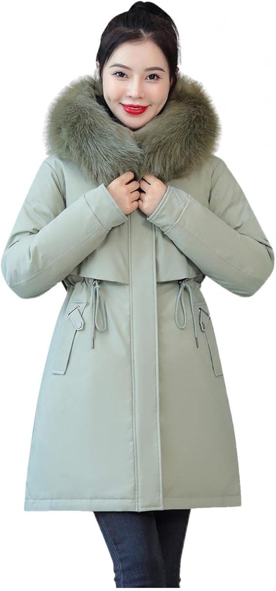 Amazon Co Jp Chenyoulan ダウンコート レディース ロング丈 ブルゾン フード付き 防寒服 あったか 中綿コート 冬服 ジャケット 大きいサイズ 韓国ファッション スリム 防風 ロングコート 冬 防寒ジャケット 可愛い 人気 女性用 通勤 通学 服 ファッション小物