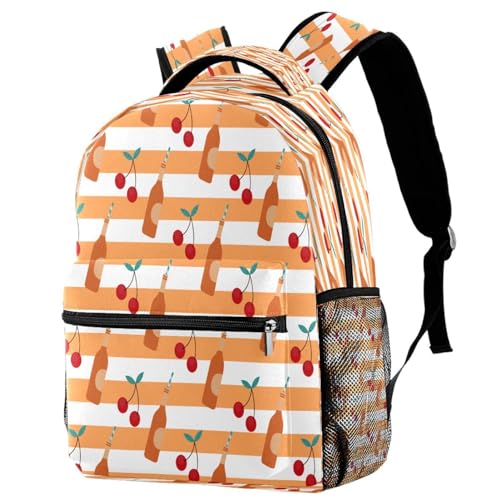 Sac à dos de voyage grande capacité à motif cerise pour ado