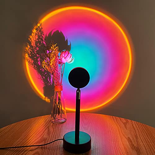 Avky Sunset Lamp, Sunset Projection Lamp 180 Degree Rotation Rainbow Projection Lamp, Night Light Projector Led Lamp for Photography, Selfie, Tiktok, Living Room for Home Party Avky Sunset Lamp, Sunset Projection Lamp 180 Degree Rotation Rainbow Projection Lamp, Night Light Projector Led Lamp for Photography, Selfie, Tiktok, Living Room for Home Party