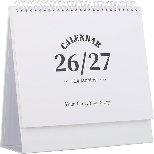 Miniatura 25 de Calendario de escritorio 2026-2027, calendario de 2 años desde enero de 2026 hasta diciembre de 2027, planificador mensual de mesa con calcomanías