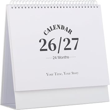 تقويم مكتبي 2026-2027، تقويم لمدة عامين يمتد من يناير 2026 حتى ديسمبر 2027، مخطط شهري للجدول مع ملصقات للمنزل والمكتب وتنظيم المدرسةL-White،9.8" x 9.6"