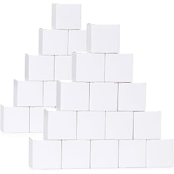GXFCING Pack of 50 Small White Gift Boxes with Lids 5 x 5 x 5 cm