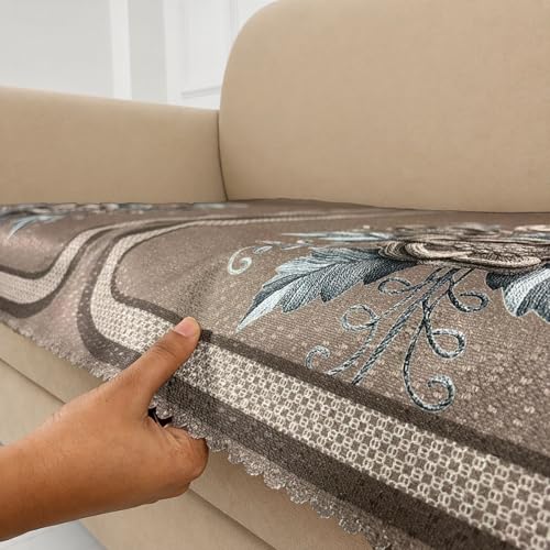 Image of Homerz Premium Waterproof Jasmine Joe Sofa Seat Cover - Floral Printed Sofa Protector | Non-Slip, Washable & Durable Sofa Protector (Mouse, 5 (3+2) Seater)
