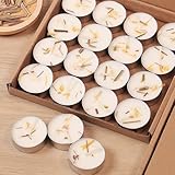 Citronella Scented Tealight Candles Outdoor, 16pack - 4-Hour White Tea Lights, 100% Natural Palm Wax Tea Lights Candle, Paraffin-Free, Scented Votive Candles for Indoor/Outdoor Use