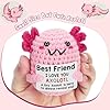 WEYON Friendship Gift Crochet Axolotl, Tiny Handmade Collectible Doll for Sisters, Coworker Work Bestie, Funny Present for Birthday, Valentines, Christmas, Easter & Mother's Day #1