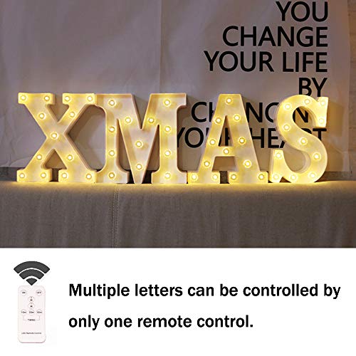Led Letter Lights White Marquee Letters Alphabet Light Up Sign With Diamond Bulbs Remote Control Timer Dimmable Wedding Birthday Party Decoration Letters (A) #TOP2