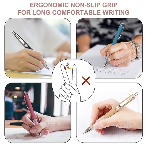 Image of Linbsunne Ballpoint Pens Black Medium Point 1mm Pen with Super Soft Grip Ball Point Pen for Men Women Retractable Pens (silver-12 pcs)