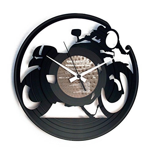 DISC´O´CLOCK doc053 Pendel Festplatte 33 Tours Café Racer schwarz