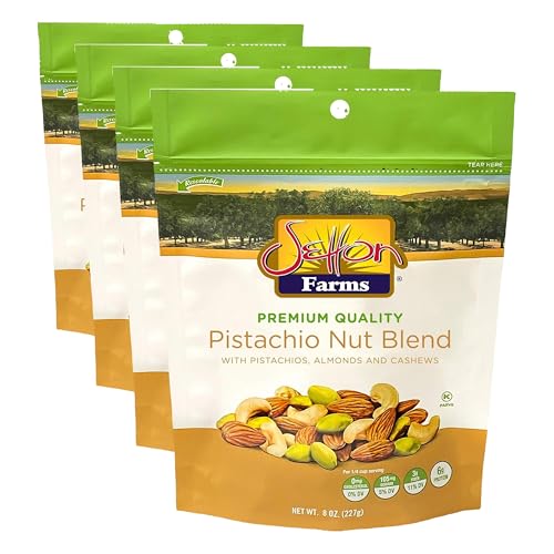 Image of Setton Farms Pistachio Nut Blend Value Bag with Almonds, Pistachios and Cashews, 8 oz Resealable Pouch (Pack of 4)