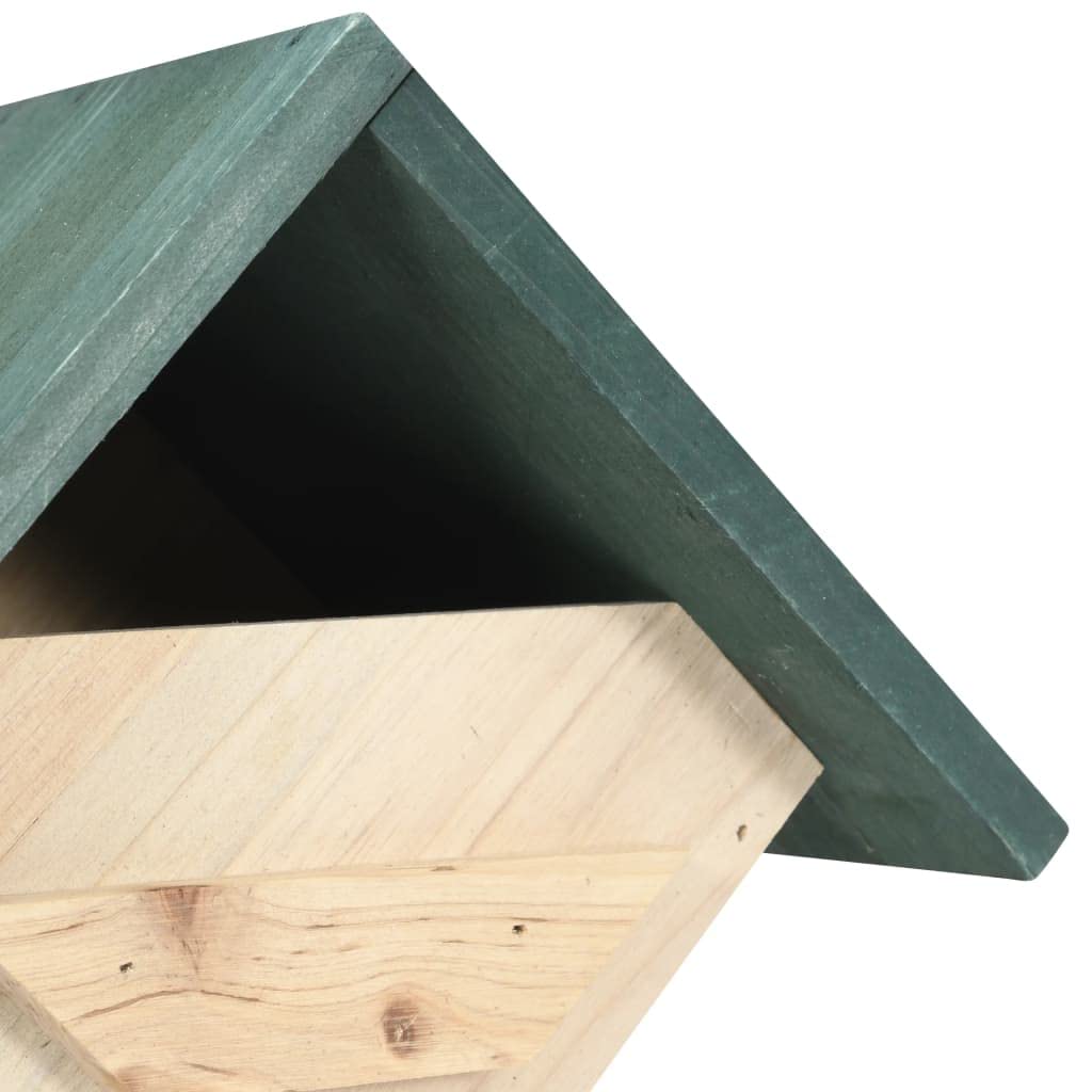 Mangloder - Casetas para pájaros (4 unidades, madera de abeto, 24 x 16 x 30 cm, para jardín, balcón, terraza, resistente a la intemperie, techo verde y nido, para pájaros silvestres y carboneros)