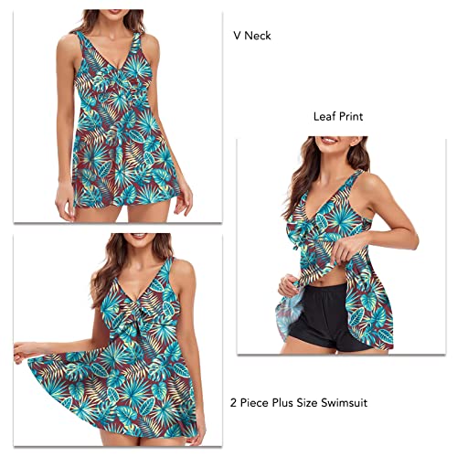 Vestido de Banho, maiô Tanquíni Estampado Elástico Com Shorts Masculino para Mulher para Praia (XG)