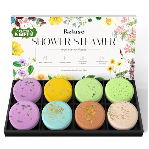 Shower Steamers Aromatherapy 8 Pack - Easter Basket Stuffers & Birthday Gifts for Women Men, Premium Shower Bombs with N - Detailed View