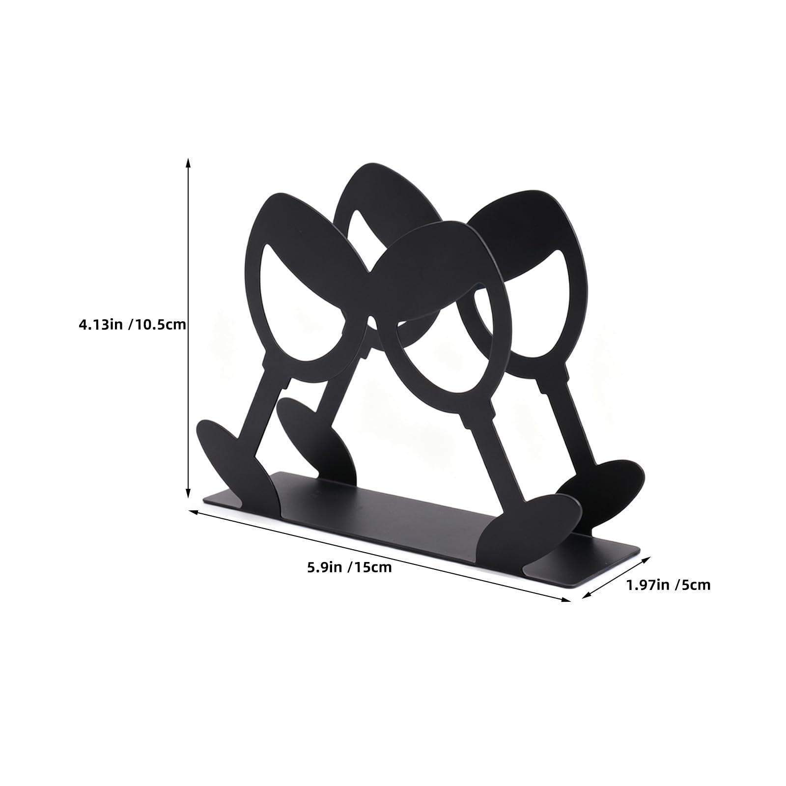 IMIKEYA 2er-Set Serviettenhalter für den Tisch – Schwarzer Metall-Serviettenspender für Rotweingläser mit großer Öffnung, ideal für Restaurants, Bars und Küchen im Landhausstil.