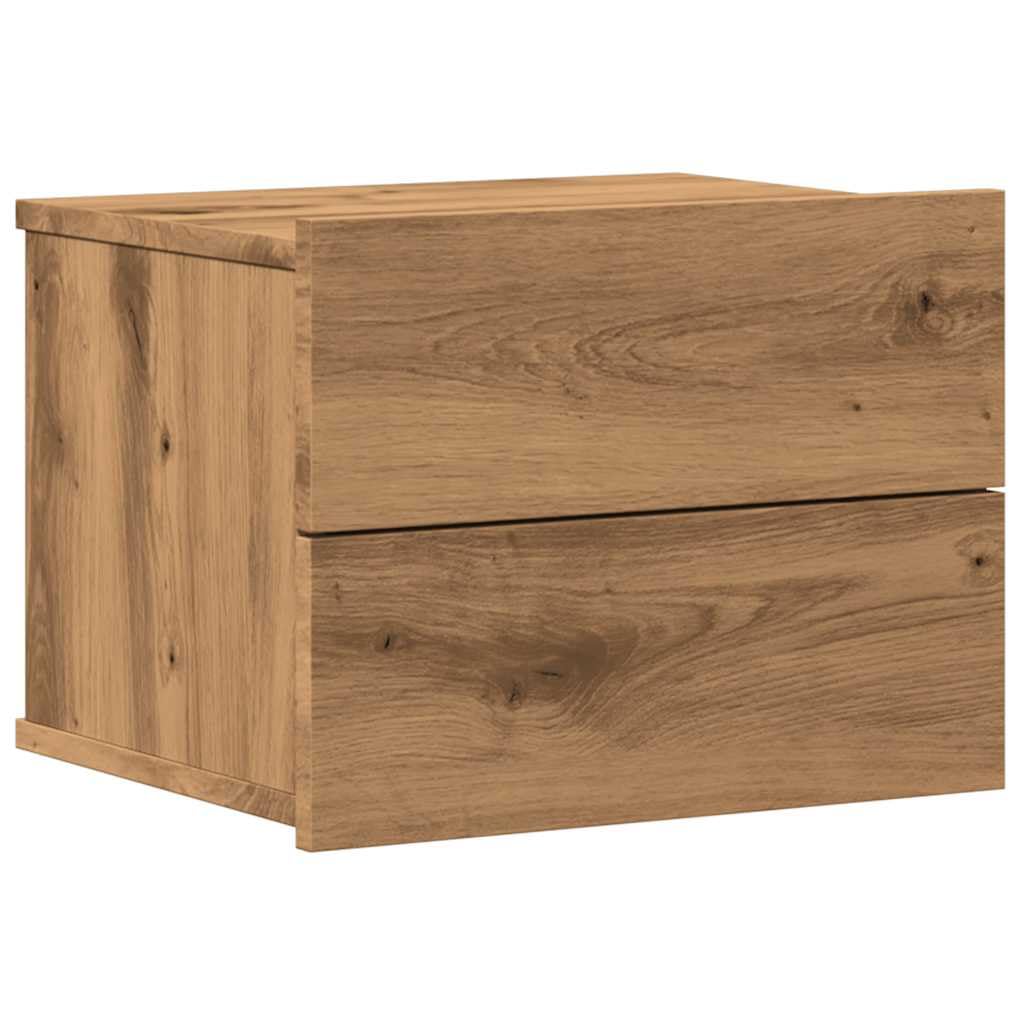 vidaXL Table de Chevet Murale chêne Artisanal 40x32x30 cm