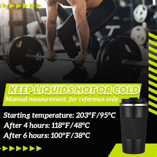 Image of Maxdot 2 Pcs 17 oz Stainless Steel Shaker Cup with Mixing Ball Insulated Metal Blender Tumbler Water Bottle for Protein Mixes Shakes Gym Workout Coffee Drink (Black)