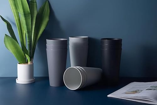 Miniatura 3 de KOXIN-KARLU Vasos de plástico irrompibles de 32 onzas para bebidas estilo restaurante, vasos de té helado, juego de 12 piedras grises
