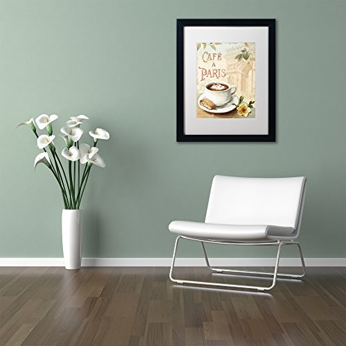 Cafe In Europe I Wall Decor By Lisa Audit, 11" X 14", Black Frame, White Matte #TOP2
