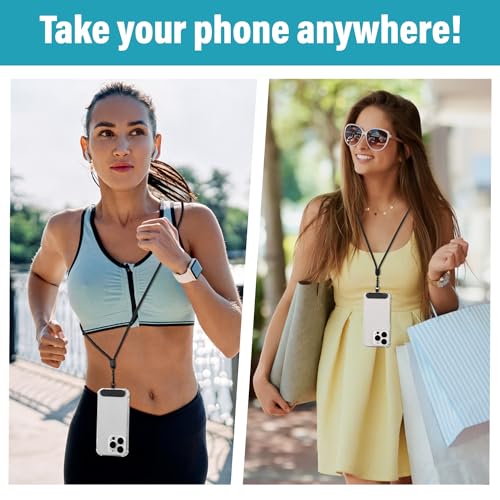 Image of Qyoocom Crossbody Phone Lanyard for All Smartphones,2 Adjustable Nylon Neck Strap with 4 Patches, Phone Chain Practical and Stylish Red Camouflage and Purple Camouflage