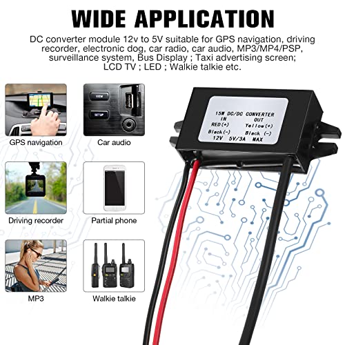 Image of Weewooday 30 Pieces 12v to 5v Dc Converter Buck Module USB Output Power Adapter Dc Car Power Converter Regulator