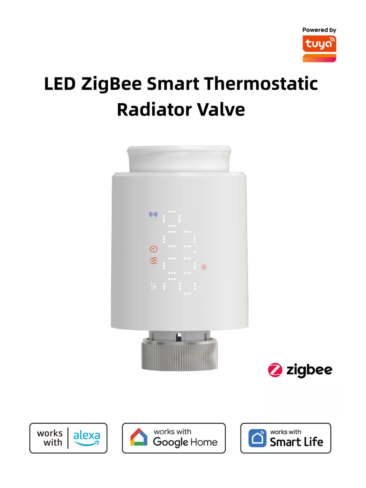 Zawór grzejnika termostatu LED Zigbee, eTRV, sterowanie aplikacją Smart Life, sterowanie głosem z alexa googolehome