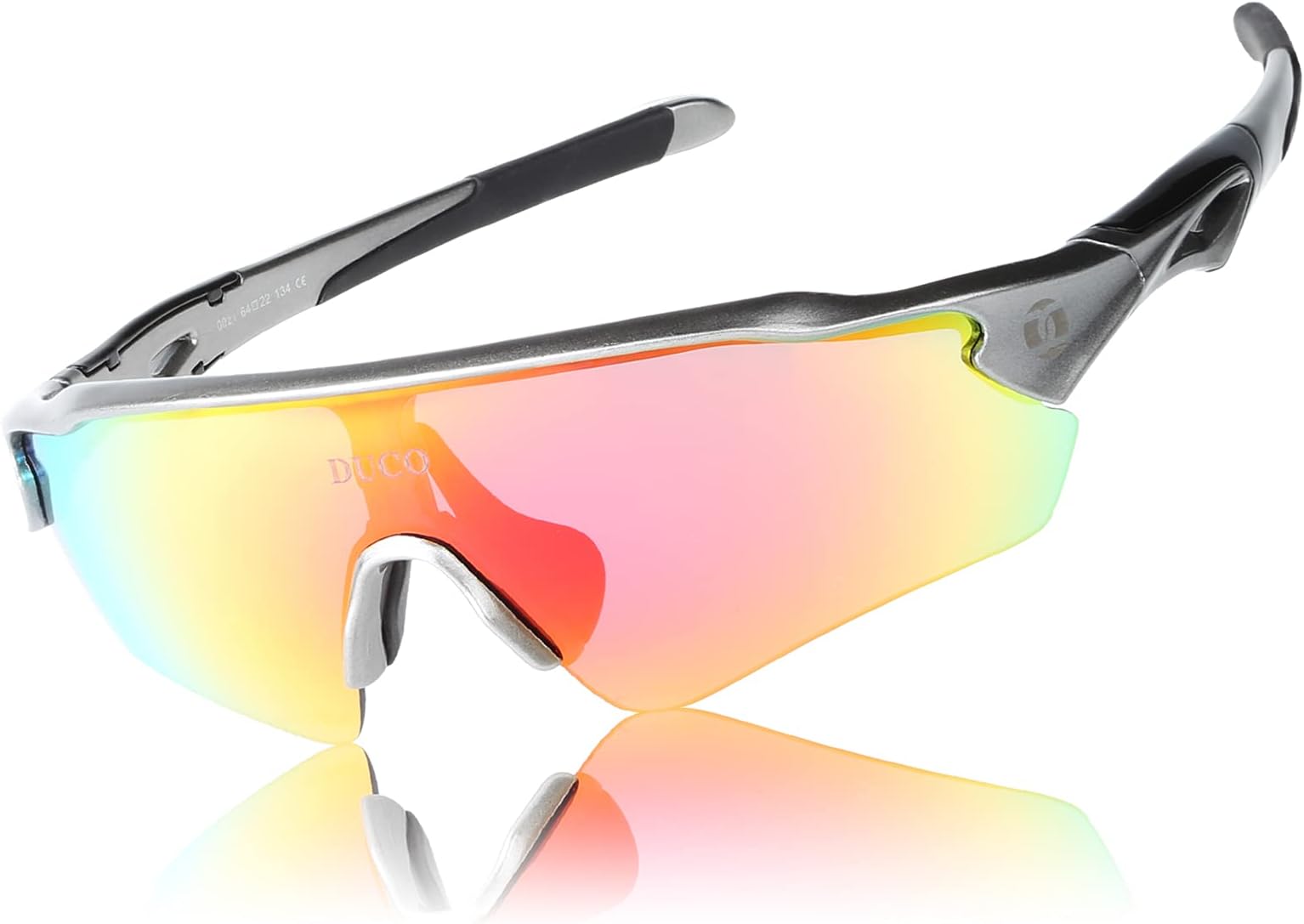 DUCO Polarized Sports Cycling Sunglasses for Men with 5 Interchangeable Lenses for Running Golf Fishing Hiking Baseball