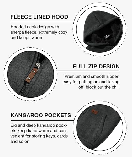 Image of SWISSWELL Unisex Boys Girls Fleece Hoodie Sherpa Lined Jacket Zip Up Hooded Sweatshirt Winter Outerwear for Kids