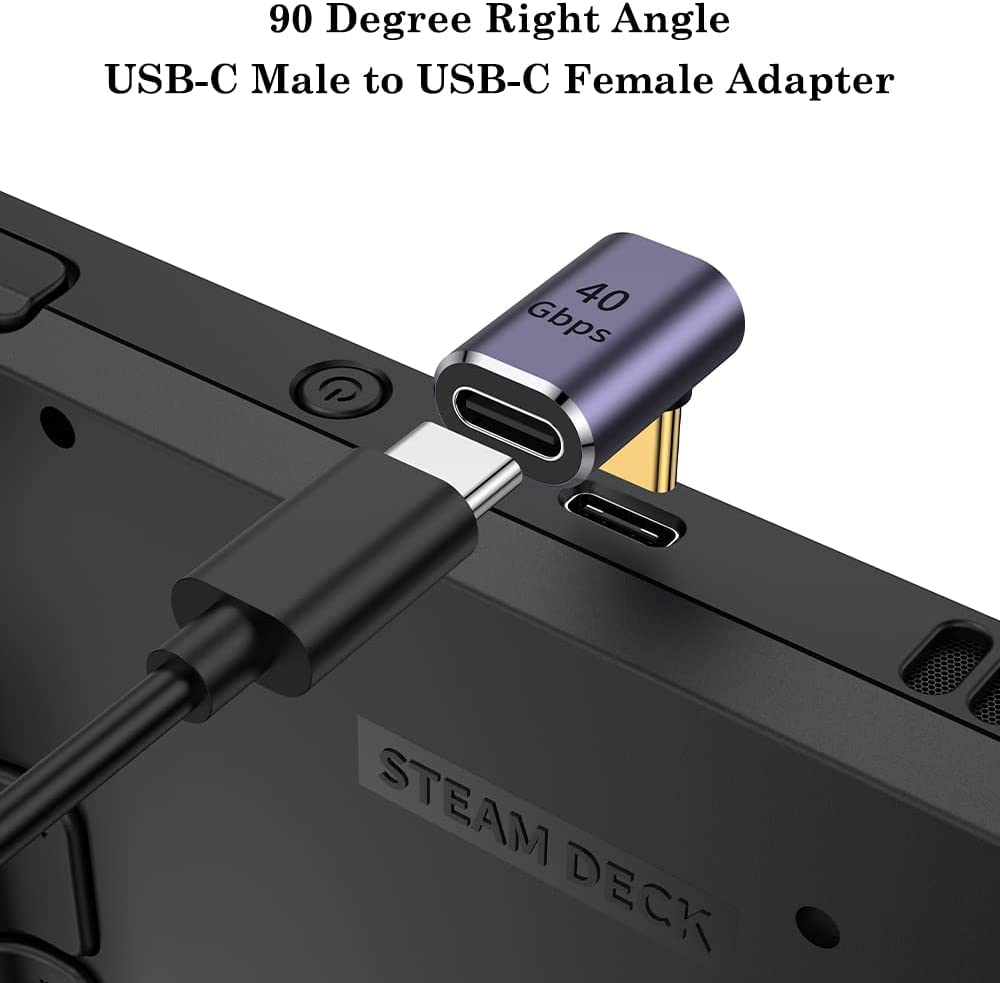 Tobo 90 Degree USB C Adapter, Type C Male to USB C Female Right Angle Connector for Steam Deck, Switch, Mac-Book Pro/Air, Tablet, Phone and More Type C Devices(TD-1026CC, Pack-of-1) — Amazon image 2