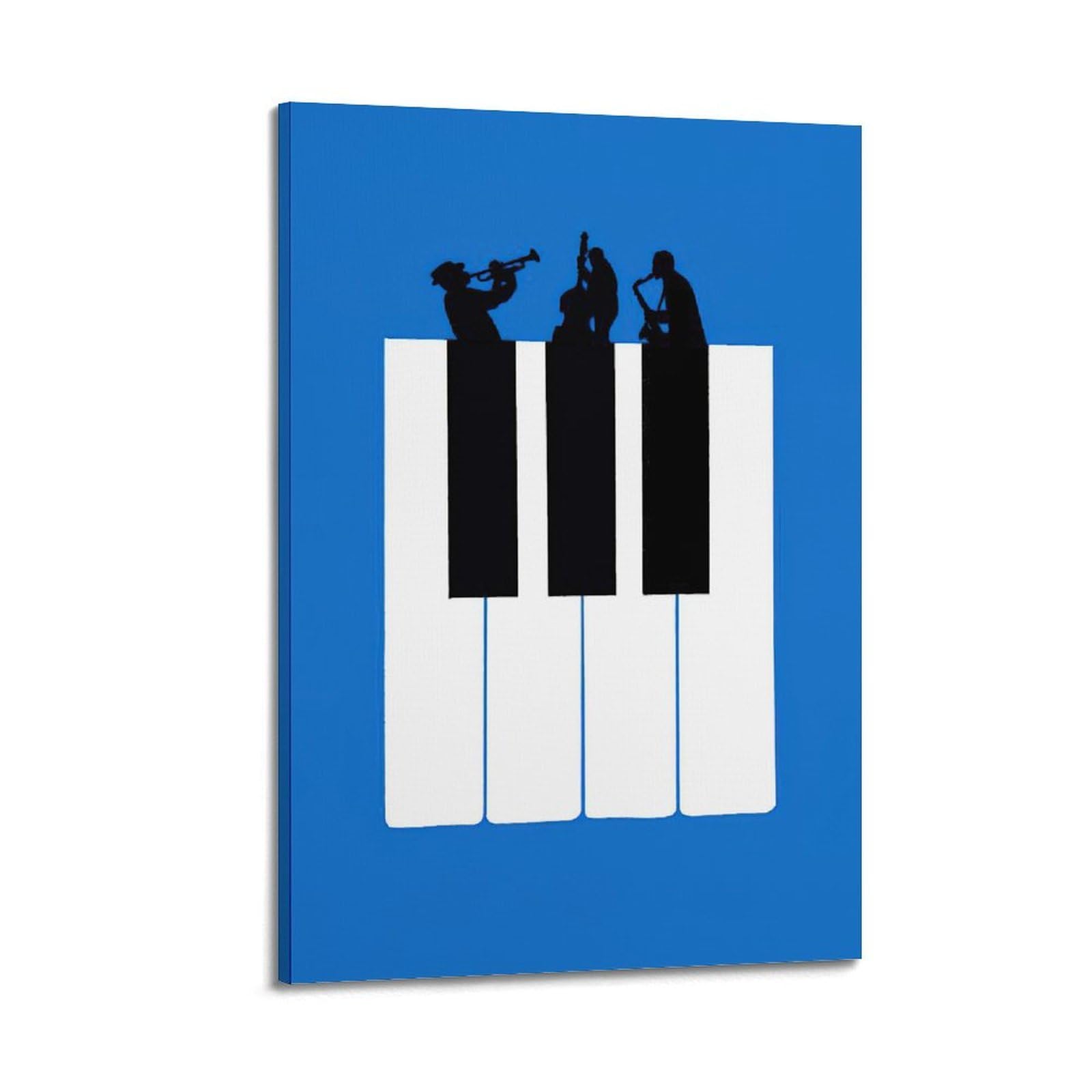 XMUXCY Poster artistico da parete su tela con musica, pianoforte, band jazz, decorazione moderna per soggiorno, camera da letto, ufficio, 60 x 90 cm