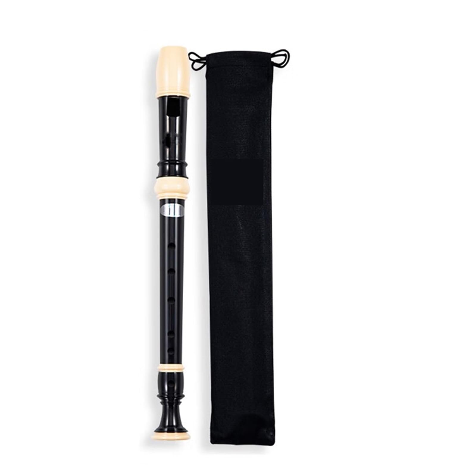 6 Otworowy Flet Prosty Sopranowy (palcowanie Niemieckie) Instrument Startowy Dla Początkujących (zawiera Płócienną Torbę) Drewniany Flet Prosty(Black)
