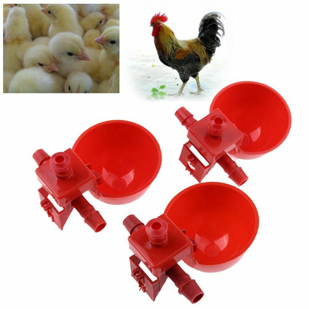 VANZACK Lot de 40 mangeoires pour volaille - Système d'arrosage pour caille - Tasses à eau - Abreuvoir pour pigeons - Pour volaille - Abreuvoir d'oiseaux - Rouge