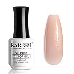 RARJSM Nude Gel Polish Jelly Gray Pink Gold Glitter Neutral Color Skin Tone Shimmer Pigment Gel Nail Polish 15ml Single Bottle Sparkle Pink Natural Soak off UV LED Cured for Home Salon DIY Nail Art
