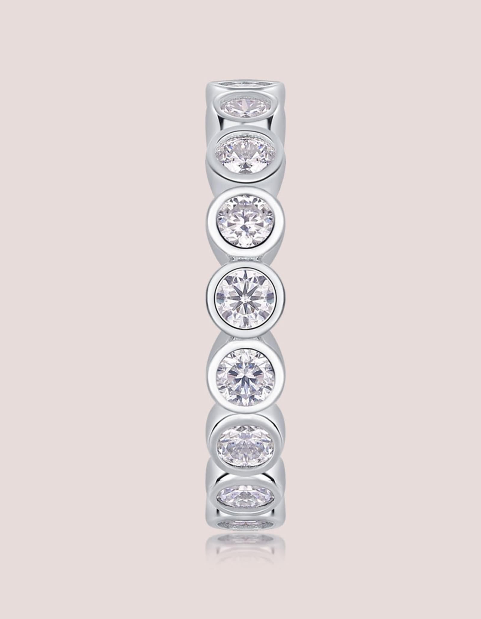 Anelli di fidanzamento, anelli di nozze 3 mm, in argento bianco 18 carati, misura 49 (15,6)