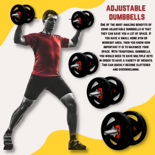 Image of HASHTAG FITNESS Metal Integrated Rubber Plates, Gym Equipment Set For Home Workout With 5Ft Rod, 3Ft Curl Rod And Star Nut Dumbbell Set For Home 10Kg To 100Kg, Black