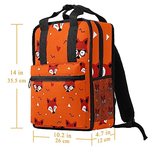 Cartable sac à dos garçons motif renards orange réglable - 5