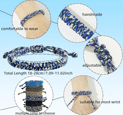 YANMIN 12 pcs Braided Friendship Bracelets for Teen Boys Adjustable Paracord Bracelets Handmade Goody Bag Stuffers Easter Basket Filler Tween Teenager Birthday Christmas Camping Party Favors