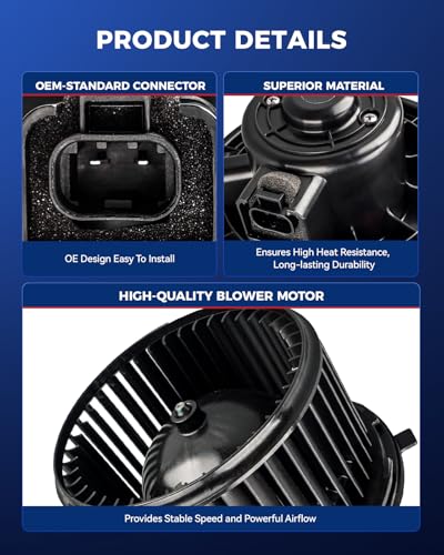 Image of KAX AC Blower Motor for 2003-2009 Silverado 1500 2500 HD,Sierra 1500,Tahoe,Suburban 1500 2500,Yukon,Yukon XL 1500 2500,Sierra 2500 HD,Escalade ESV- HVAC Heater Blower Motor Replaces# 75748