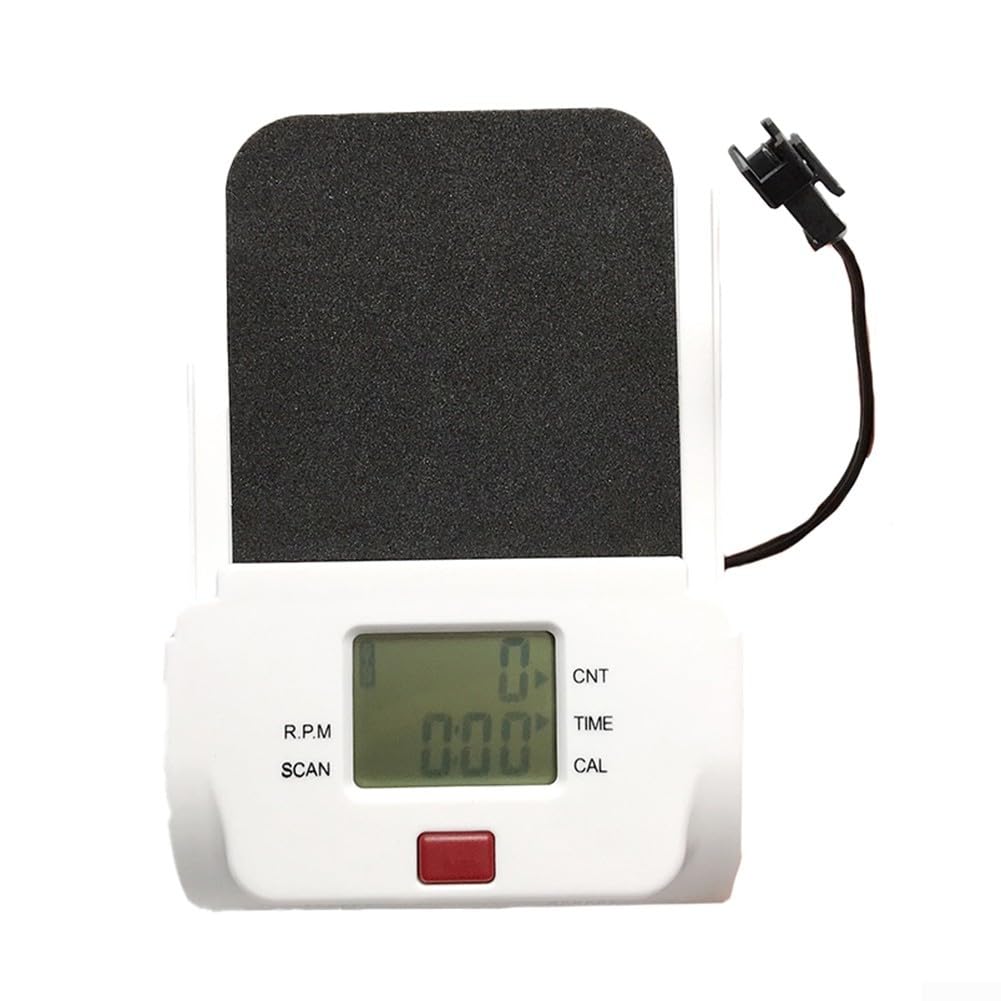 Rowing Machine Counter Meter With 2-Pin SM Connector,ABS Display Monitor With Phone Holder,Shows Time Count Calories SPM For Fitness Equipment(White)