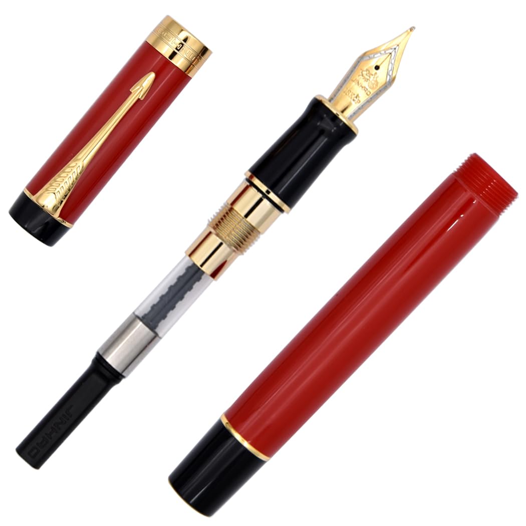 Ranvi Jinhao 100 Fountain Pen,Fine Nib,Solid Color,Red - Image 3