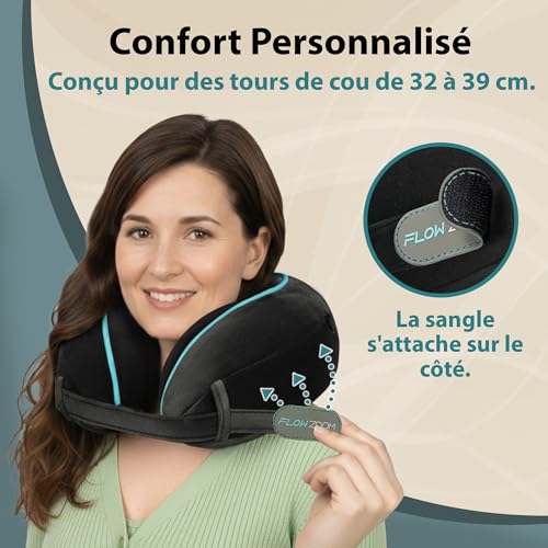 Coussin De Voyage Avion : FLOWZOOM Dream Coussin de Voyage en Mousse à Mémoire pour Avion et Vo... – Image 2