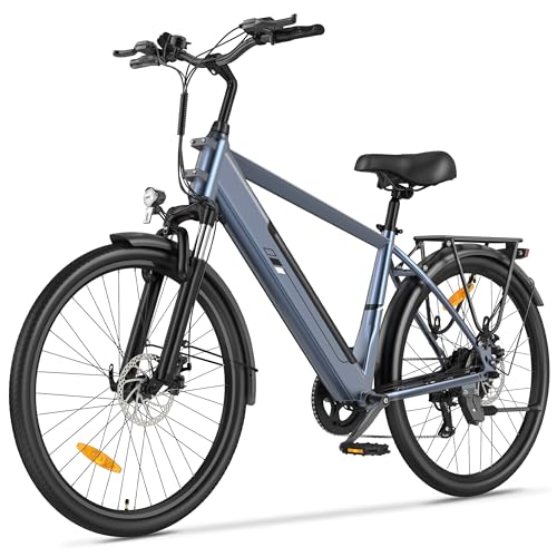 Touroll J2 Vélo électrique Homme Femme 26 Pouces, Autonomie 100KM, Moteur 45Nm, Batterie Amovible 561,6Wh, 7 Vitesses, Vélo électrique Urbain pour trajets...