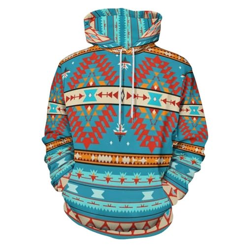 Sweat à capuche imprimé 3D géométrique pull chaud manches longues hiver