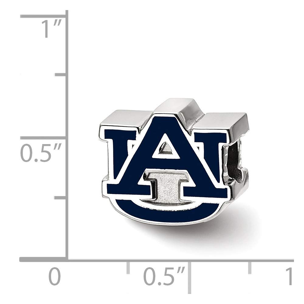 LogoArt Logo Art Sterling Silver Auburn Tigers Primary Enameled Logo Bead