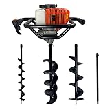Perfurador de Solo a Gasolina 52cc 2,5HP com Brocas 80x10 + 80x15 + 80x20 + Extensão 60cm Carbon Fak