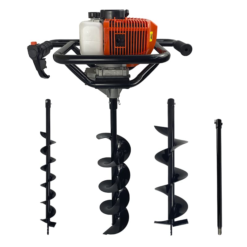 Perfurador de Solo a Gasolina 52cc 2,5HP com 3 Brocas + Extensão 60cm Carbon Fak