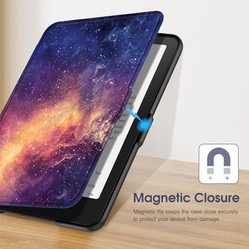 Image of Fintie Case for 7 inch All-New Kindle Paperwhite (12th Generation, 2024) and Kindle Colorsoft Signature Edition - Slim Lightweight Shell PU Leather Protective Cover with Auto Sleep /Wake, Galaxy