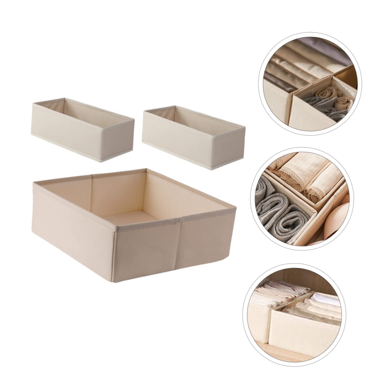 3piezas Organizador De Ropa Interior Compartimentos Caja Almacenamiento Sujetadores Calcetines Fácil Limpieza
