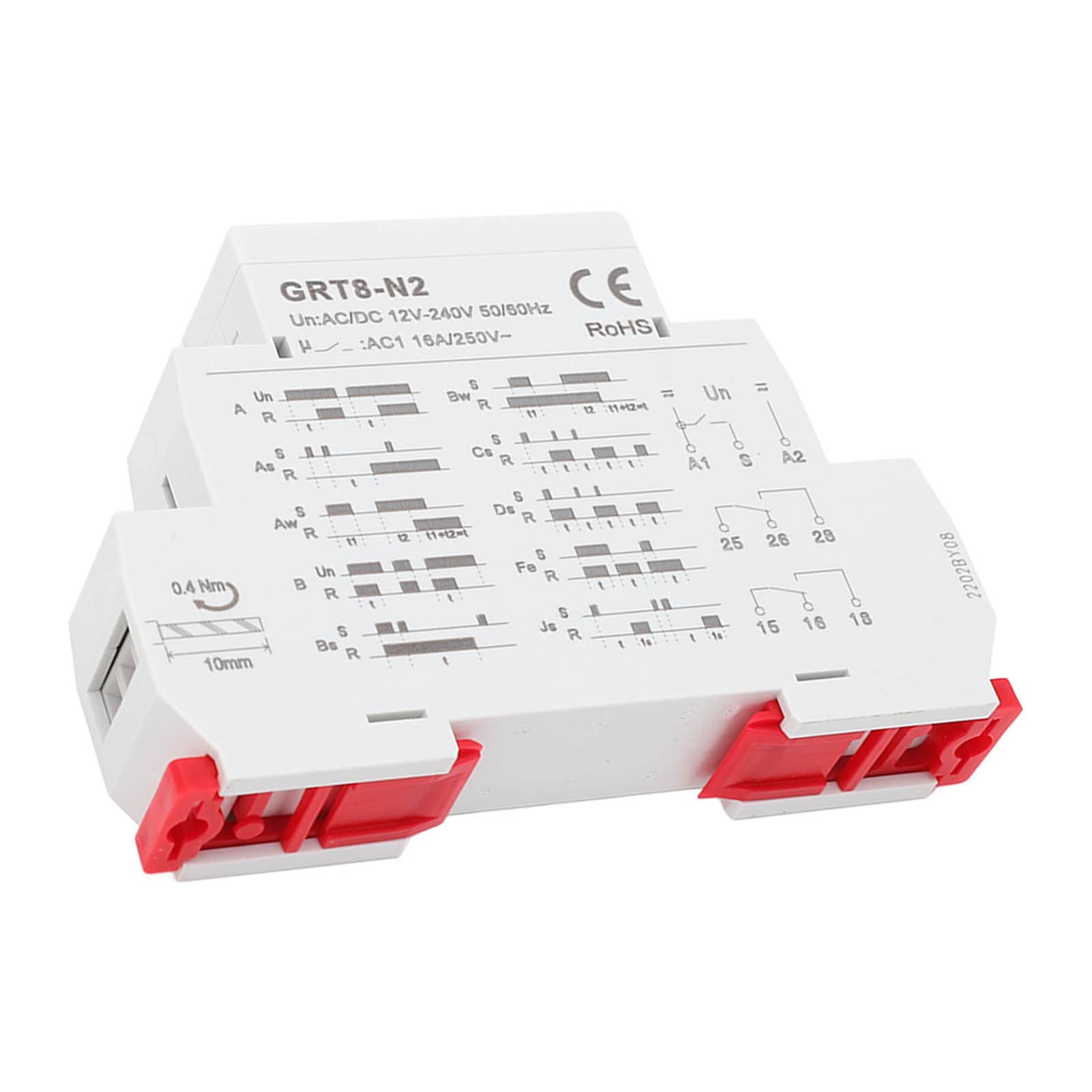 Relé de retardo de Tiempo Ajustable Multifuncional Temporizador Industrial de Montaje en riel DIN con Indicadores LED Carcasa de ABS Retardante de Llama para Sistemas de co