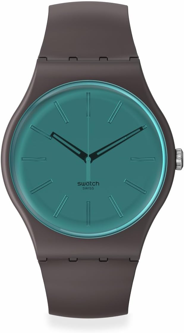 Swatch New Gent Biosourced Unisex Watch Casual Polymer Brown Quartz Waterproof Dark Duality