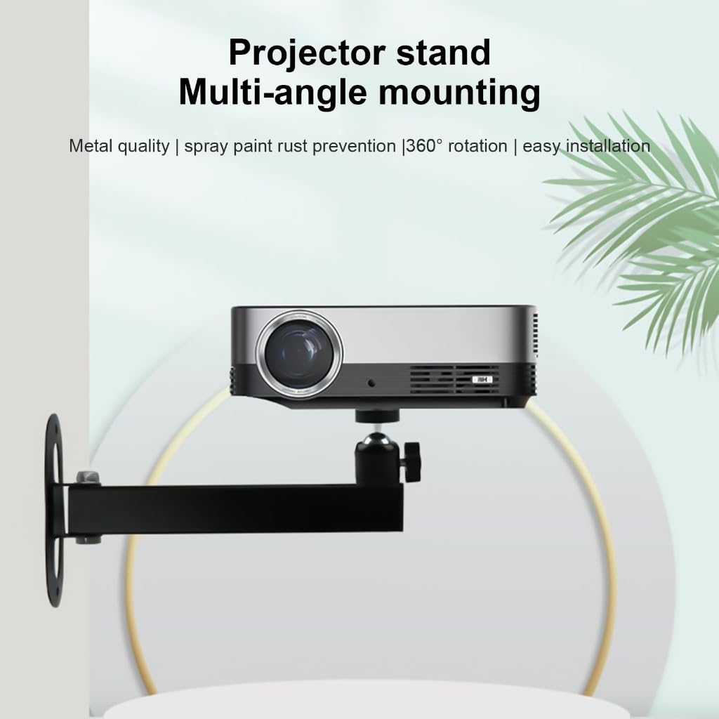 Lylincy Foldable Projector Wall Mount,Ceiling Wall Projector Mount,Universals Adjustable Projectors Mount, Projectors Stand 1/4