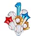 1st Baseball Birthday Party Decorations Foil Balloons Set First Birthday Party Supplies Glove Round Baseball Bat Theme Mylar Balloon Boys Blue Rookie of The Year Bouquet